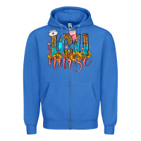 True Royal Western ICU Intensive Care Unit Nurse Zipper Hoodie - FaDigitalArtStudio