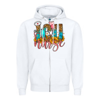 White Western ICU Intensive Care Unit Nurse Zipper Hoodie - FaDigitalArtStudio