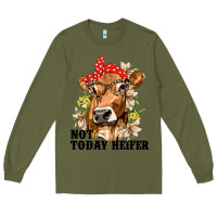 Army Green Cute Heifer Long Sleeve Tee - texasbilliewilder