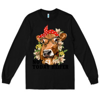 Black Cute Heifer Long Sleeve Tee - texasbilliewilder