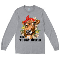 Heather Grey Cute Heifer Long Sleeve Tee - texasbilliewilder