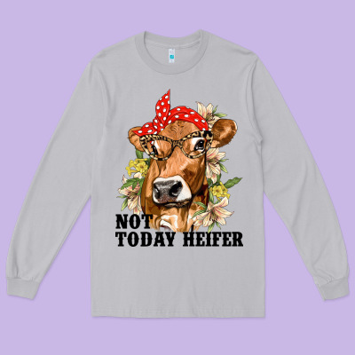 Cute Heifer Long Sleeve Tee Designed By Texasbilliewilder