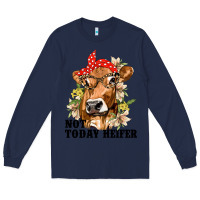 Navy Cute Heifer Long Sleeve Tee - texasbilliewilder