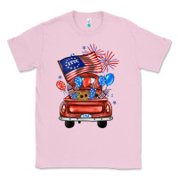 Bubblegum Pink farm truck,america flag Classic Tee - JahusDesignShop