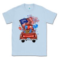 Dusty Blue farm truck,america flag Classic Tee - JahusDesignShop