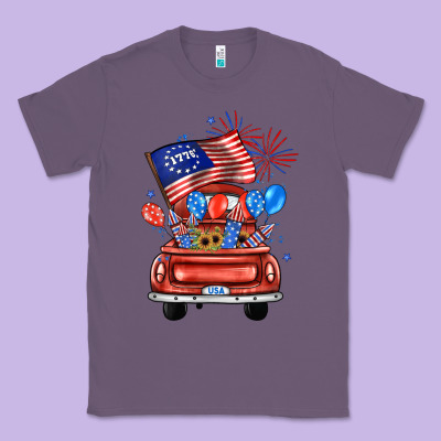 Farm Truck,america Flag Classic Tee Designed By Jahusdesignshop