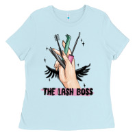 Baby Blue the lash boss Ladies Tee - MaliasSmallBusiness