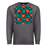 Charcoal Heather fall leaves seamless pattern Premium Sweatshirt - BundleAndBundleShop