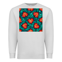 Dove Grey fall leaves seamless pattern Premium Sweatshirt - BundleAndBundleShop
