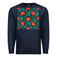 Navy fall leaves seamless pattern Premium Sweatshirt - BundleAndBundleShop