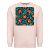 Pale Pink fall leaves seamless pattern Premium Sweatshirt - BundleAndBundleShop
