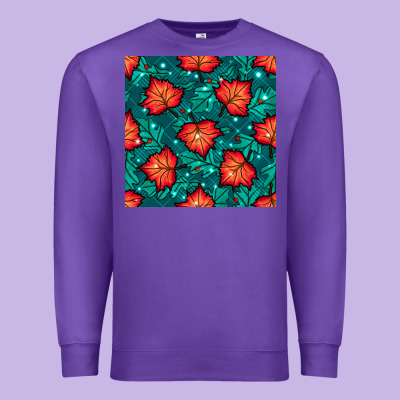 Fall Leaves Seamless Pattern Premium Sweatshirt Designed By Bundleandbundleshop