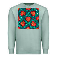Seafoam fall leaves seamless pattern Premium Sweatshirt - BundleAndBundleShop