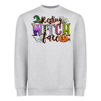 Heather Grey resting witch face Heavyweight Sweatshirt - CowGirlArtShop