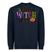 Navy resting witch face Heavyweight Sweatshirt - CowGirlArtShop