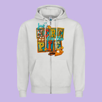 Just Here For The Pie Zipper Hoodie Designed By Fadigitalartstudio