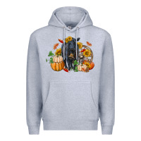 Heather Grey Fall black angus Premium Hoodie - RanaPortraitStore
