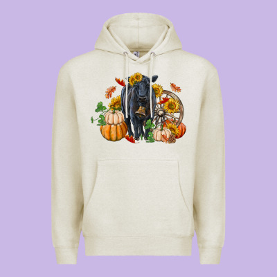 Fall Black Angus Premium Hoodie Designed By Ranaportraitstore