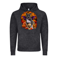 Vintage Black halloween pitbull dog Vintage Hoodie - RanaPortraitStore