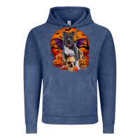 Vintage Denim halloween pitbull dog Vintage Hoodie - RanaPortraitStore