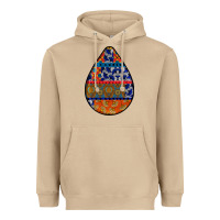 Mushroom african fabric pattern teardrop earrings 4 Heavyweight Hoodie - BundleAndBundleShop