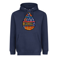 Navy african fabric pattern teardrop earrings 4 Heavyweight Hoodie - BundleAndBundleShop