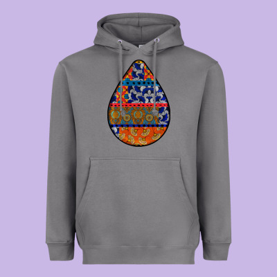African Fabric Pattern Teardrop Earrings 4 Heavyweight Hoodie Designed By Bundleandbundleshop
