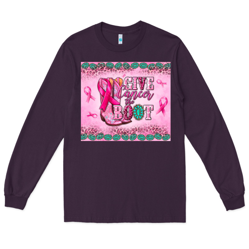 Give Cancer The Boot Long Sleeve Tee by NancyCooperArtShop | Teevron
