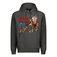 Charcoal Heather I Run On Coffee And Soccer Frappe Premium Hoodie - FaDigitalArtStudio