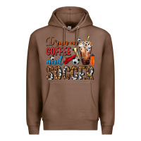 Chestnut I Run On Coffee And Soccer Frappe Premium Hoodie - FaDigitalArtStudio