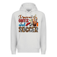 Dove Grey I Run On Coffee And Soccer Frappe Premium Hoodie - FaDigitalArtStudio
