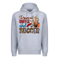 Heather Grey I Run On Coffee And Soccer Frappe Premium Hoodie - FaDigitalArtStudio