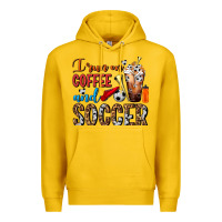 Lemon I Run On Coffee And Soccer Frappe Premium Hoodie - FaDigitalArtStudio