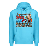 Ocean Blue I Run On Coffee And Soccer Frappe Premium Hoodie - FaDigitalArtStudio
