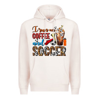 Pale Pink I Run On Coffee And Soccer Frappe Premium Hoodie - FaDigitalArtStudio