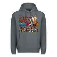 Rock I Run On Coffee And Soccer Frappe Premium Hoodie - FaDigitalArtStudio