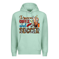 Seafoam I Run On Coffee And Soccer Frappe Premium Hoodie - FaDigitalArtStudio