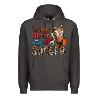 Smoke I Run On Coffee And Soccer Frappe Premium Hoodie - FaDigitalArtStudio