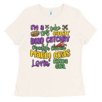 Bone i'm a king cake eatin' mardi gras lovin' kinda gir Ladies Tee - MaliasSmallBusiness