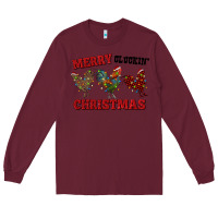 Burgundy Merry Cluckin' Christmas Long Sleeve Tee - RanaPortraitStore