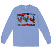 Colony Blue Merry Cluckin' Christmas Long Sleeve Tee - RanaPortraitStore