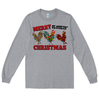 Heather Grey Merry Cluckin' Christmas Long Sleeve Tee - RanaPortraitStore