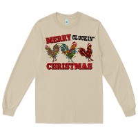 Mushroom Merry Cluckin' Christmas Long Sleeve Tee - RanaPortraitStore