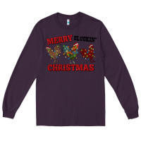 Plum Merry Cluckin' Christmas Long Sleeve Tee - RanaPortraitStore