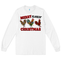 White Merry Cluckin' Christmas Long Sleeve Tee - RanaPortraitStore