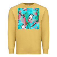 Antique Gold Nurse Gloves Seamless Pattern Premium Sweatshirt - BundleAndBundleShop