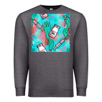 Charcoal Heather Nurse Gloves Seamless Pattern Premium Sweatshirt - BundleAndBundleShop