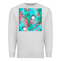 Dove Grey Nurse Gloves Seamless Pattern Premium Sweatshirt - BundleAndBundleShop