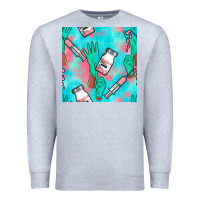 Heather Grey Nurse Gloves Seamless Pattern Premium Sweatshirt - BundleAndBundleShop