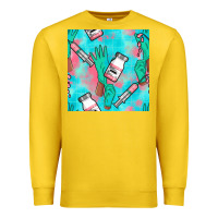 Lemon Nurse Gloves Seamless Pattern Premium Sweatshirt - BundleAndBundleShop